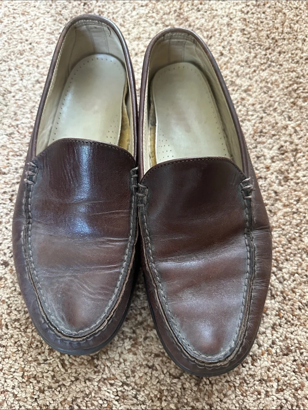 SAS Men's Dark Brown Leather Slip-On Loafers